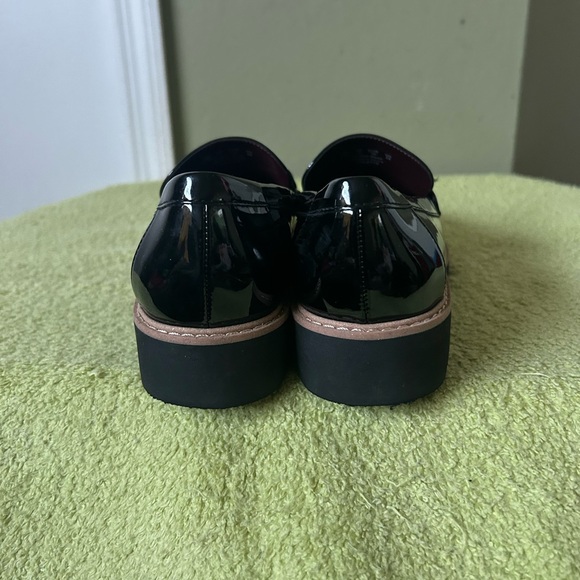 NWOB Franco Sarto Colette Glossy Black Loafers with Silver Accents - Picture 5 of 10